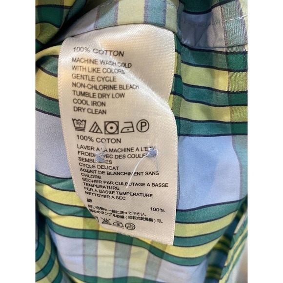 Tommy Bahamas Mens L Cubanita Starlight Green/blue Checkered Button Down Shirt - Picture 12 of 14